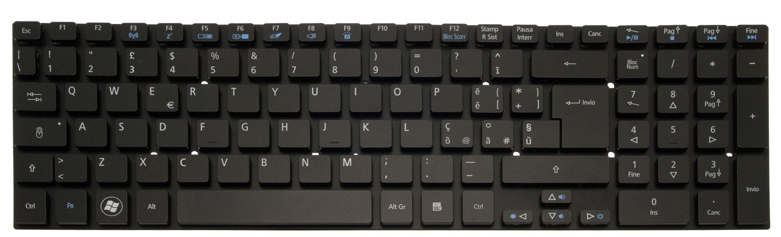 Acer Tastatur italienisch (IT) schwarz Aspire 8951G Serie (Original)