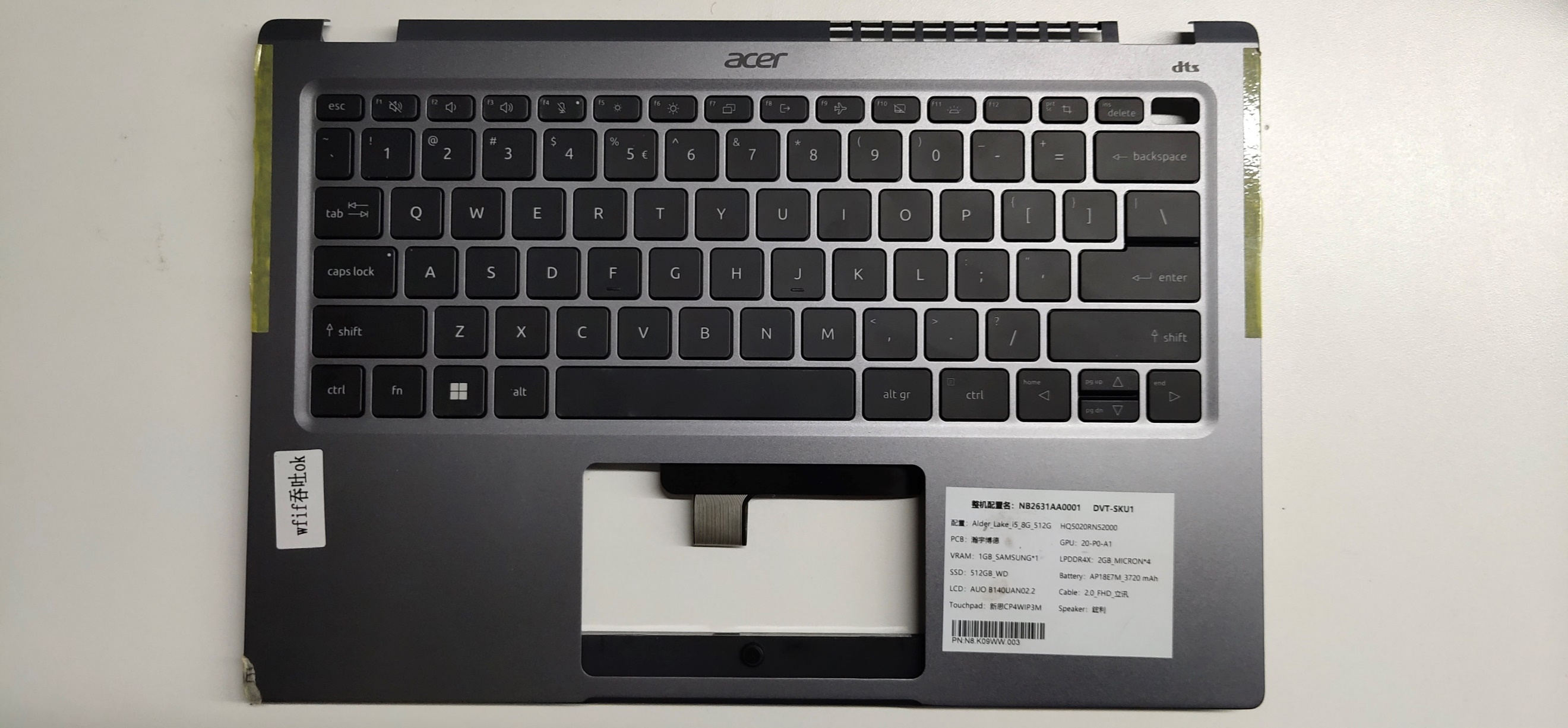 Acer COVER.UPPER.GOLD.W/KB.US-INT.BL Swift 3 SF314-71 Serie (Original)