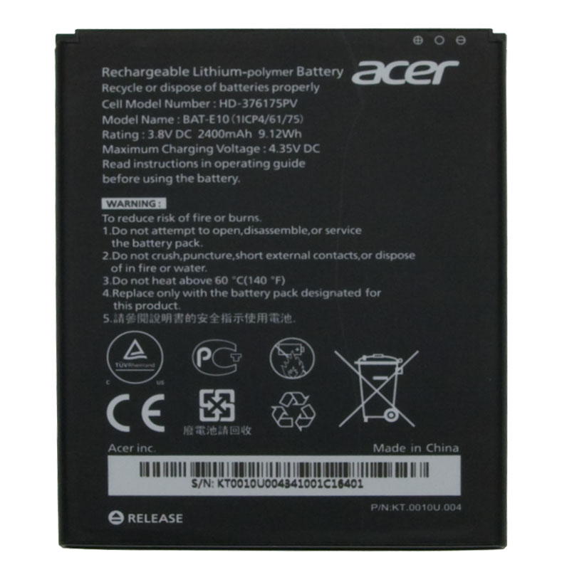 Acer Akku / Batterie / Battery 2400mAh Liquid S1 (S510) (Original)