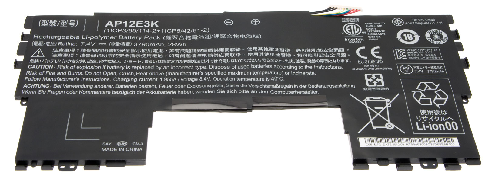 Acer Akku / Batterie 3790mAh Aspire S7-191 Serie (Original)