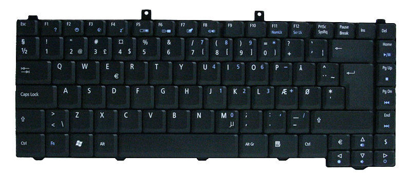 Acer Tastatur dänisch (DK) USED / BGRD Aspire 5000 Serie (Original) Acer Tastatur dänisch (DK) USED / BGRD Aspire 5000 Serie (Original)