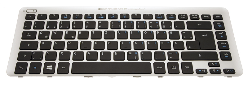 Acer Tastatur deutsch (DE) silber Aspire V5-471G Serie (Original)