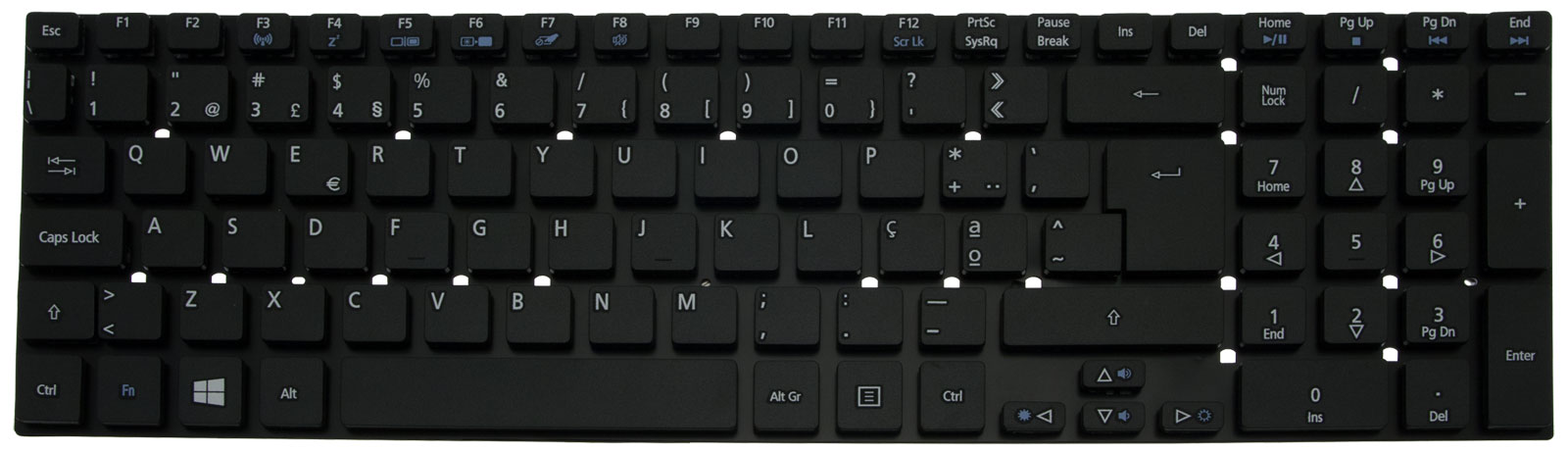 Acer Tastatur portugiesisch (PT) schwarz Aspire V3-731 Serie (Original) Acer Tastatur portugiesisch (PT) schwarz Aspire V3-731 Serie (Original)