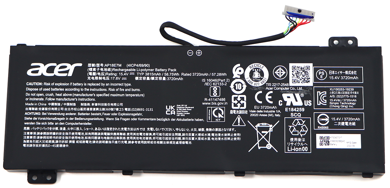 Acer BATTERY.3574MAH.57Wh.4S1P.AP21D8M Nitro 5 AN515-58 Serie (Original)