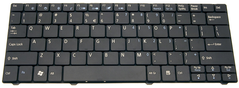Acer Tastatur US-Int. (US) schwarz Aspire 1825PTZ Serie (Original)