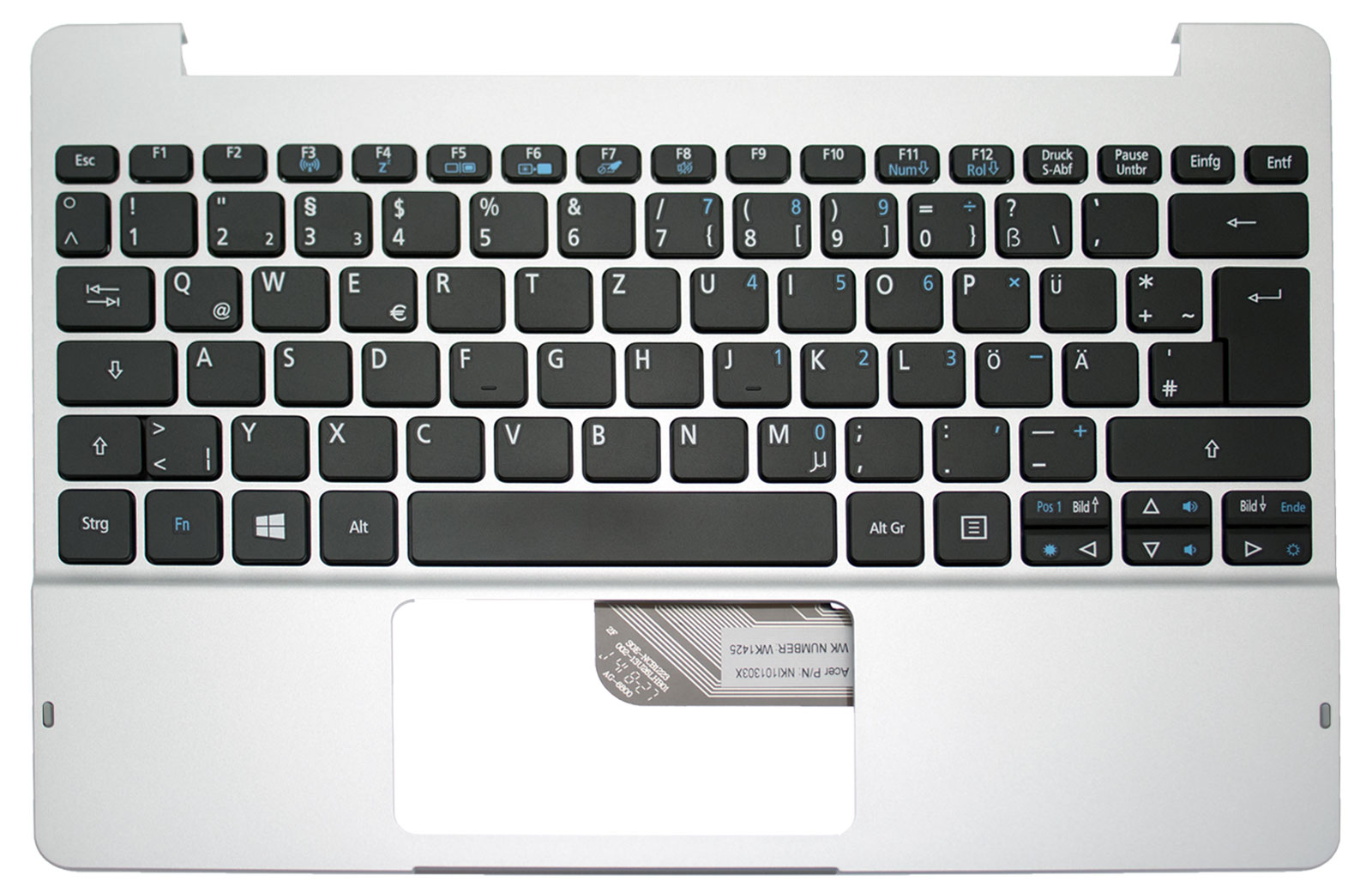 Acer Tastatur Deutsch (DE) + Top case silber Aspire Switch 10 SW5-011 Serie (Original)