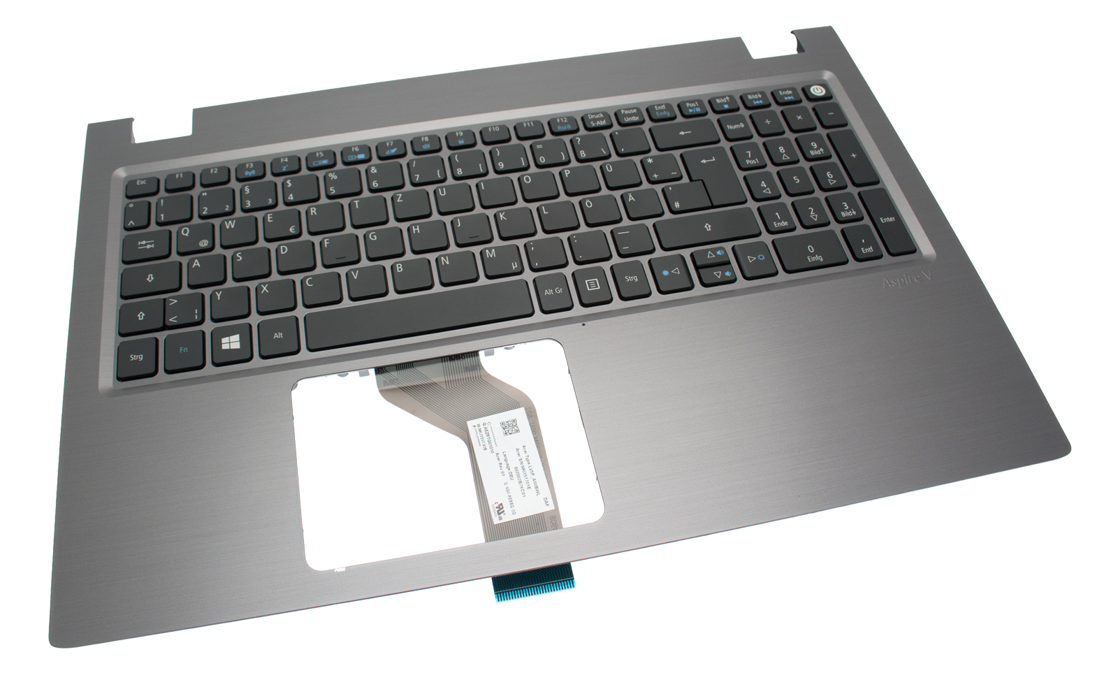 Acer Tastatur beleuchtet deutsch (DE) + Topcase grau Aspire V3-575G Serie (Original)