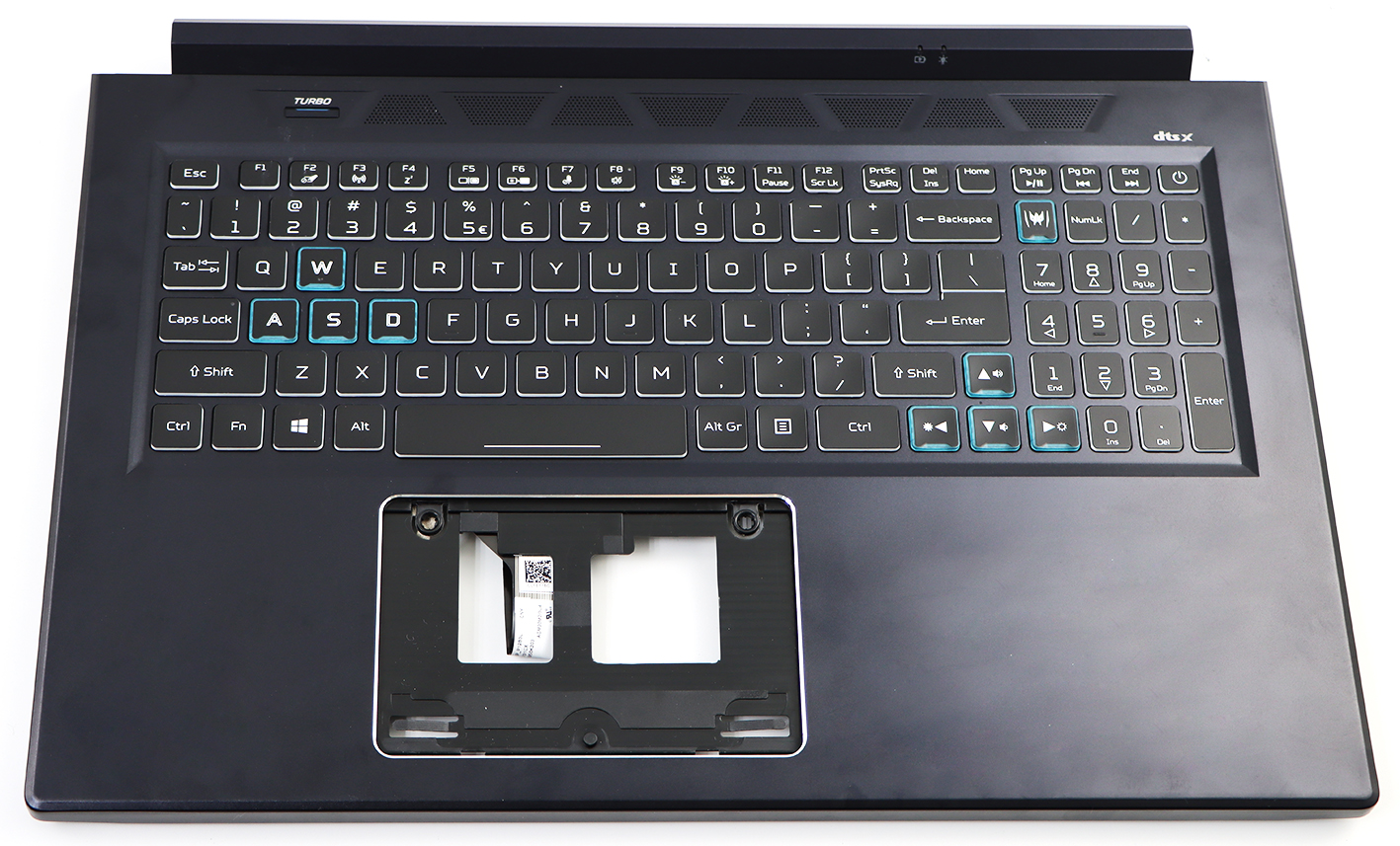 Acer Tastatur beleuchtet US-Int. (Englisch-US-Intern.) + Top case schwarz Predator Helios 300 PH317-55 Serie (Original)