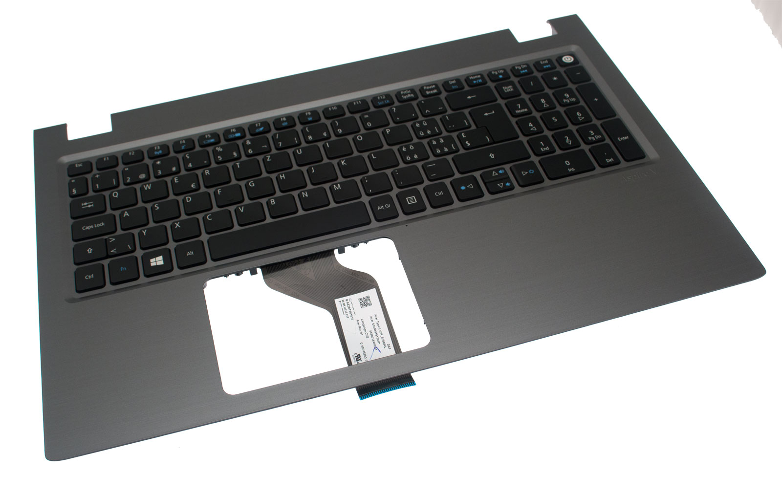 Acer Tastatur beleuchtet schweizerisch (CH) + Topcase grau Aspire V3-575G Serie (Original)