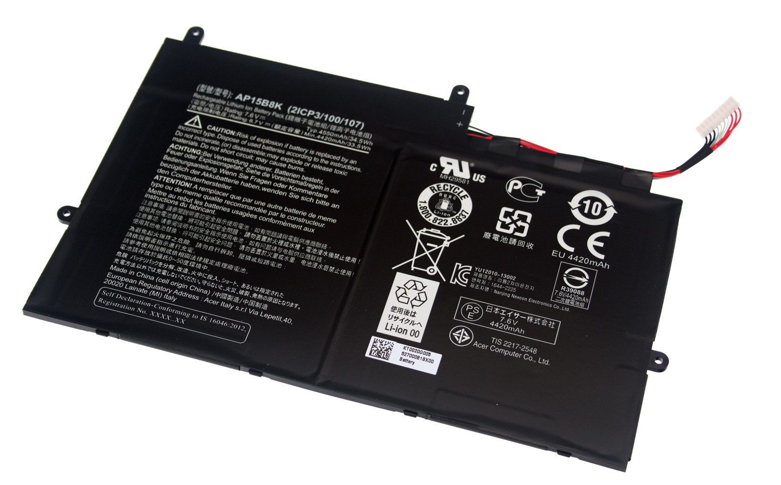 Acer Akku / Batterie 4420mAh Aspire Switch 12S SW7-272 Serie (Original) Acer Akku / Batterie 4420mAh Aspire Switch 12S SW7-272 Serie (Original)