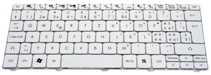 PackardBell Tastatur Schweizerdeutsch (CH/DE) weiß Dot SC Serie (Original)