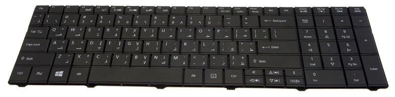 Acer Tastatur arabisch (ARAB) schwarz TravelMate 8572TG Serie (Original)