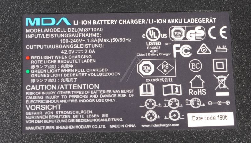 EGRET HMBRG (10100124) Charger 36 V (Original)