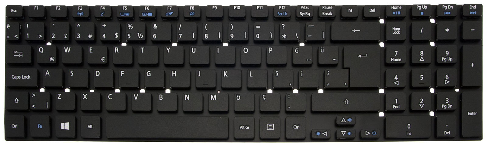 Acer Tastatur Türkisch (TR) schwarz Aspire V3-731 Serie (Original) Acer Tastatur Türkisch (TR) schwarz Aspire V3-731 Serie (Original)