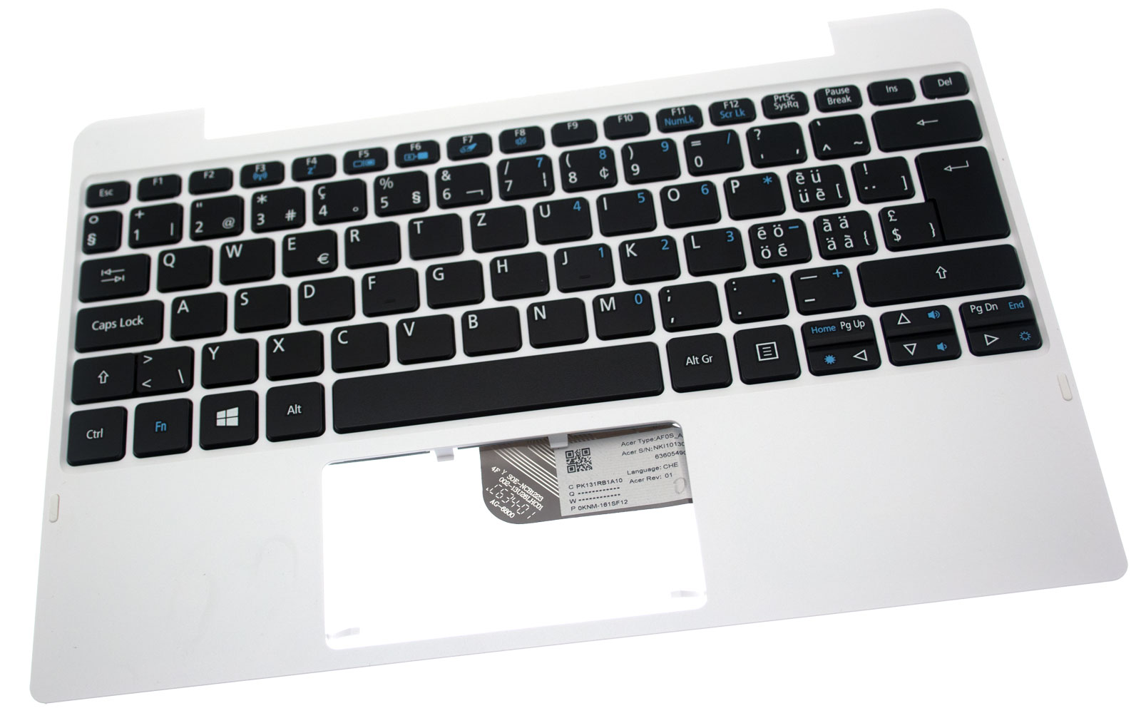 Acer Tastatur schweizerisch (CH) + Topcase weiß / schwarz Aspire Switch V 10 SW5-017 Serie (Original)