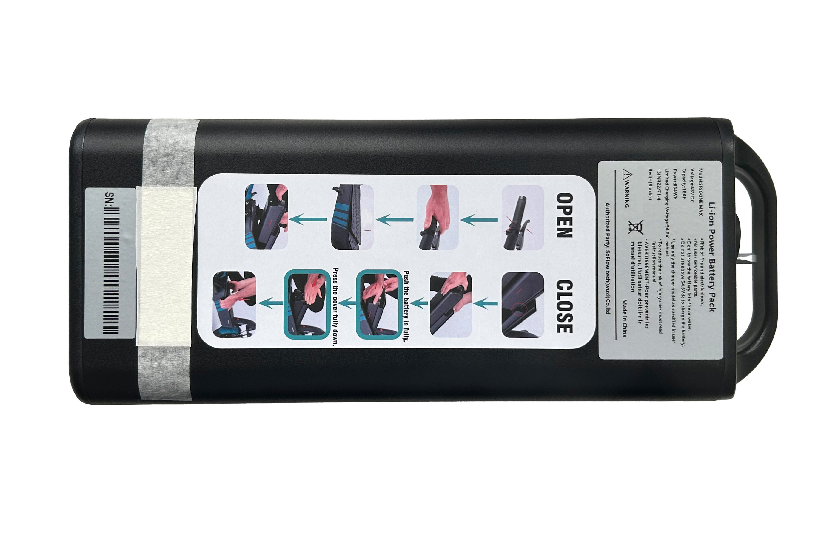 SOFLOW (72) Akku / Batterie 48V 18Ah SO4 PRO GT (Original)