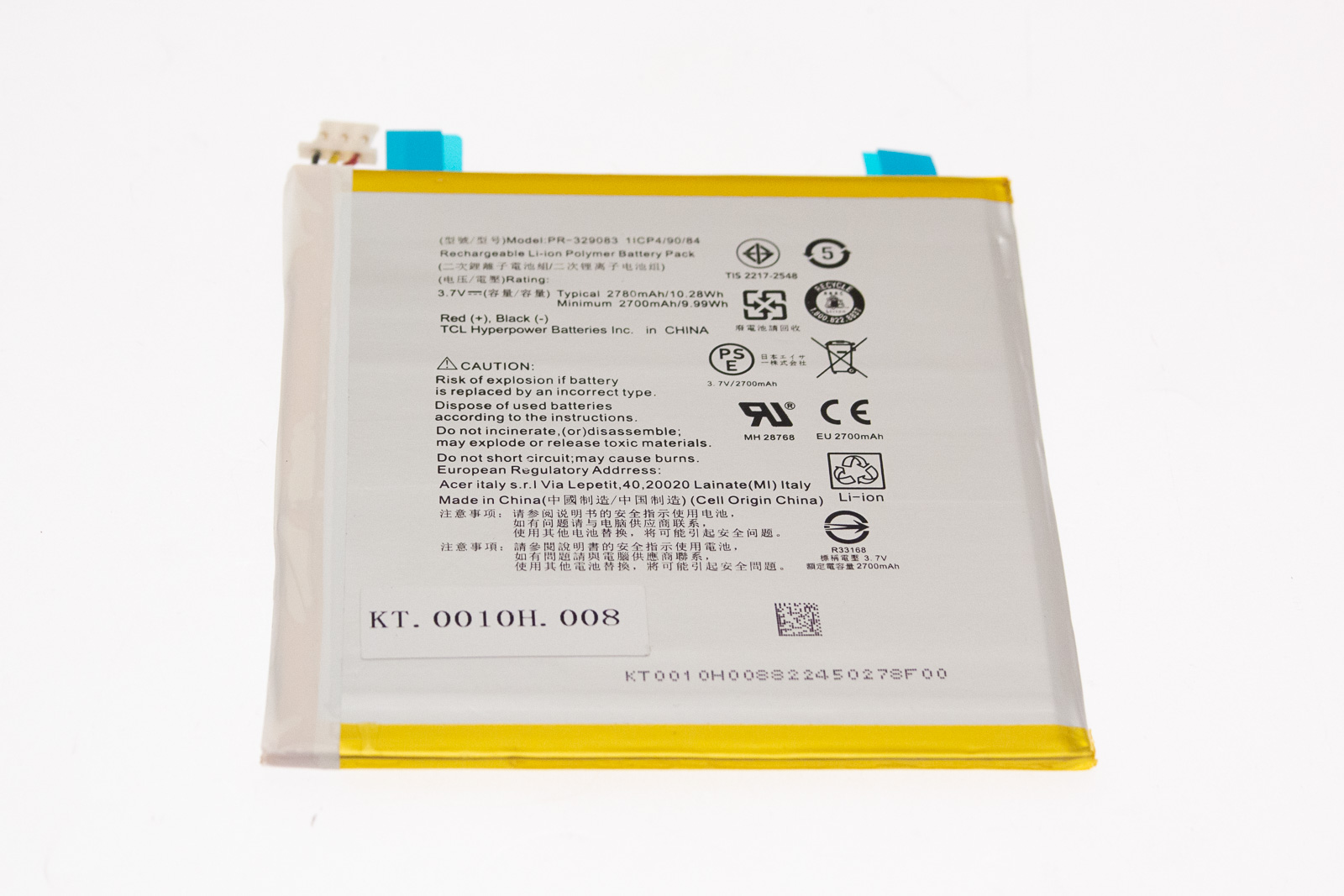 Acer Akku / Batterie / Battery / Poly 2780 mAh Iconia B1-790 Serie (Original)