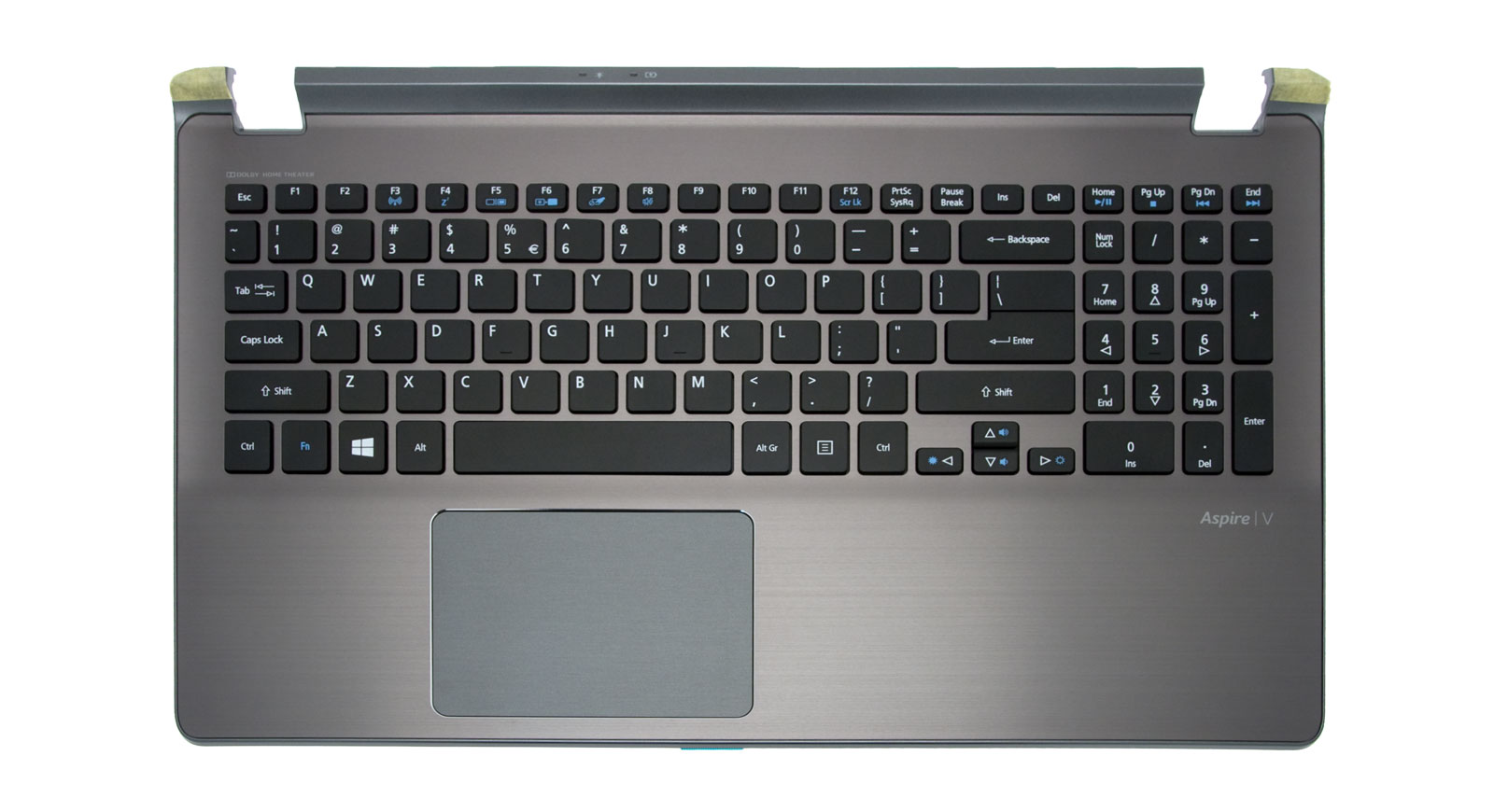 Acer Tastatur US-Int. (US) + Top Case grau Aspire V5-573PG Serie (Original)
