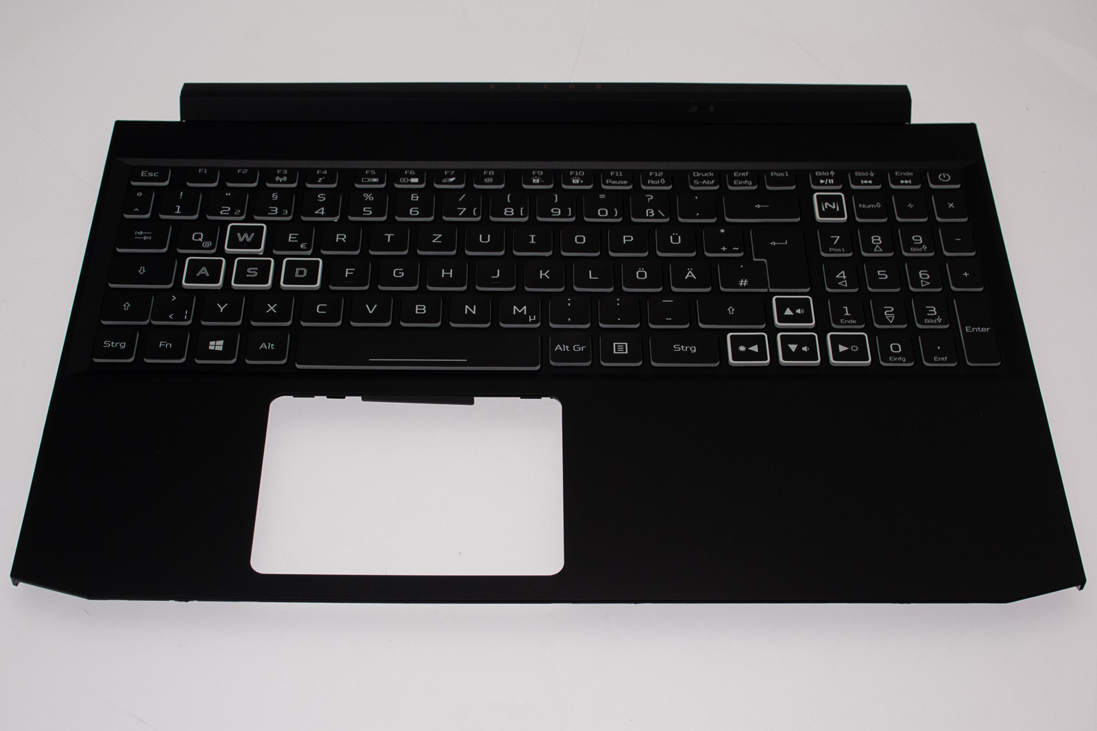 Acer Tastatur beleuchtet Deutsch (DE) + Top case schwarz Aspire Nitro 5 AN515-55 Serie (Original)