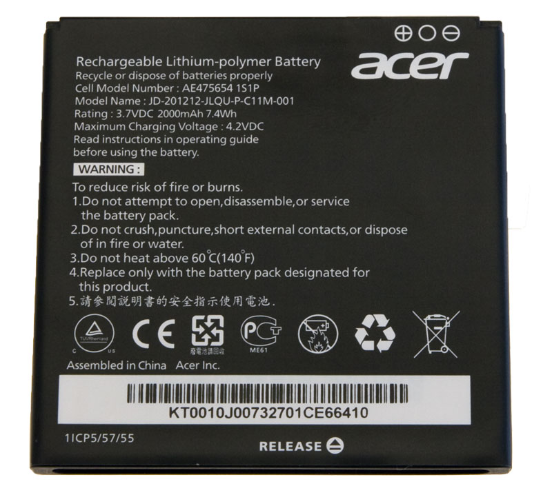 Acer Akku / Batterie 2000mAh Liquid E2 (V370) (Original) Acer Akku / Batterie 2000mAh Liquid E2 (V370) (Original)