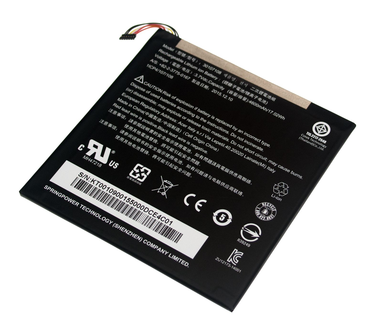 Acer Akku / Batterie / Battery Iconia W1-810 Serie (Original)