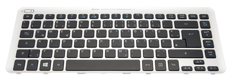 Acer Tastatur beleuchtet deutsch (DE) silber Aspire V5-471PG Serie (Original)
