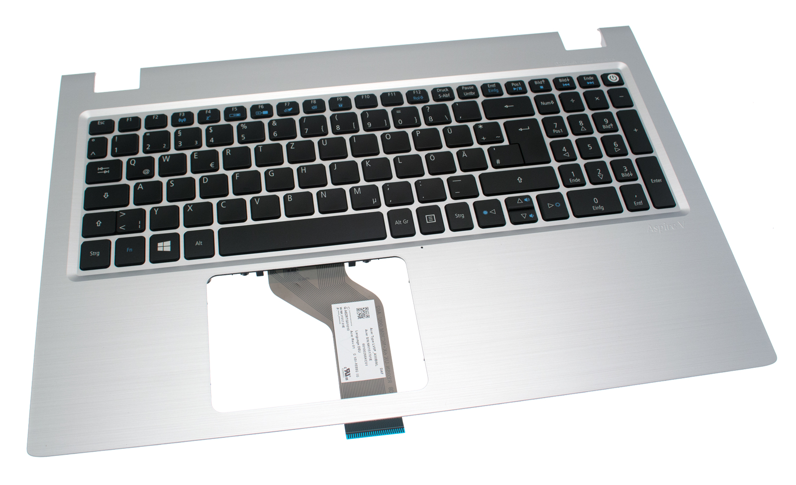 Acer Tastatur Deutsch (DE) + Top case silber Aspire V3-574G Serie (Original)