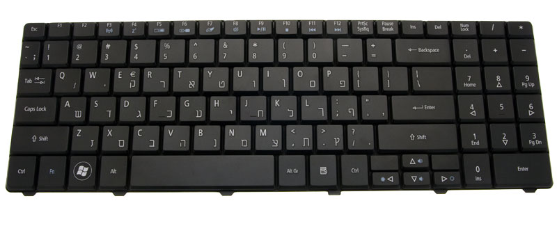 eMachines Tastatur US-Int. hebräisch (US/IL) schwarz eMachines E727 Serie (Original)