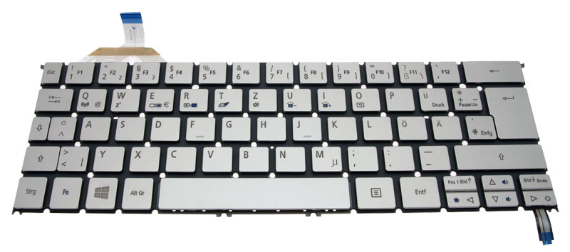 Acer Tastatur beleuchtet deutsch (DE) silber Aspire S7-391 Serie (Original)
