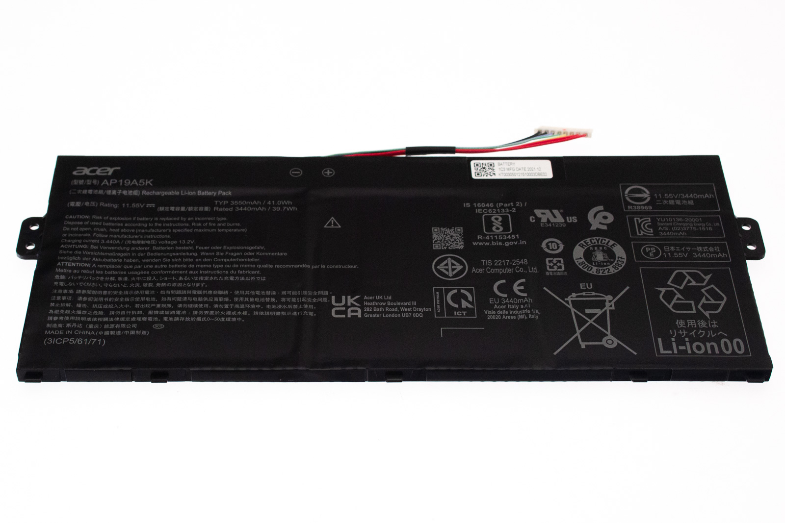Acer Akku / Batterie / Battery 3550mAh Chromebook Spin 511 R752TN Serie (Original) Acer Akku / Batterie / Battery 3550mAh Chromebook Spin 511 R752TN Serie (Original)