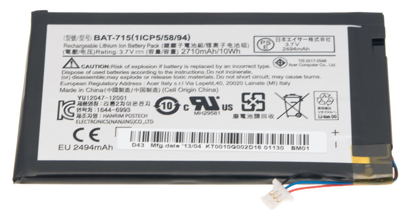 Acer Akku / Batterie 2710mAh Iconia B1-A71 Serie (Original)