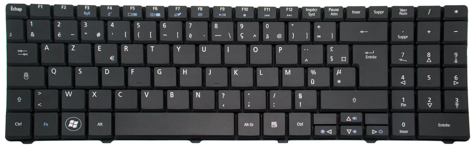 eMachines Tastatur französisch (FR) schwarz eMachines E727 Serie (Original)