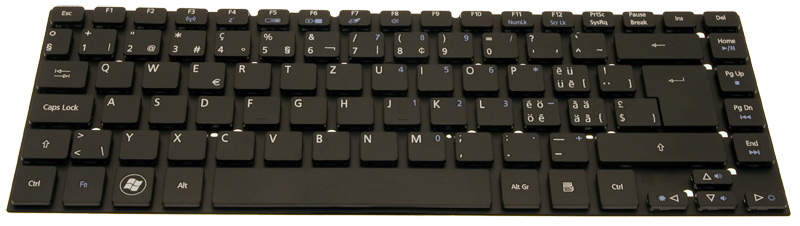 Acer Tastatur schweizerisch (CH) schwarz Aspire 4755G Serie (Original)