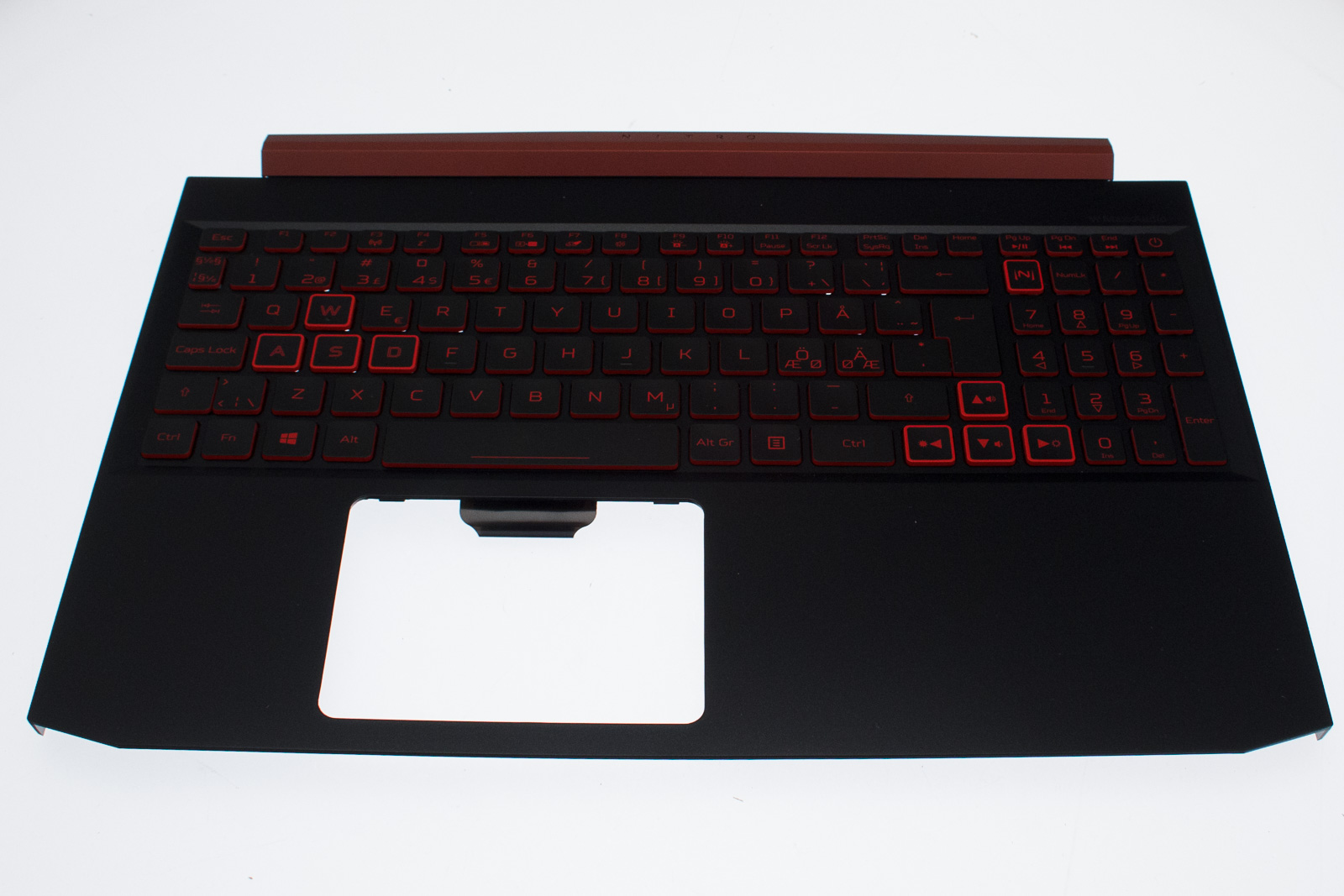 Acer Tastatur beleuchtet skandinavisch (NORDIC) + Topcase schwarz Aspire Nitro 5 AN515-54 Serie (Original)