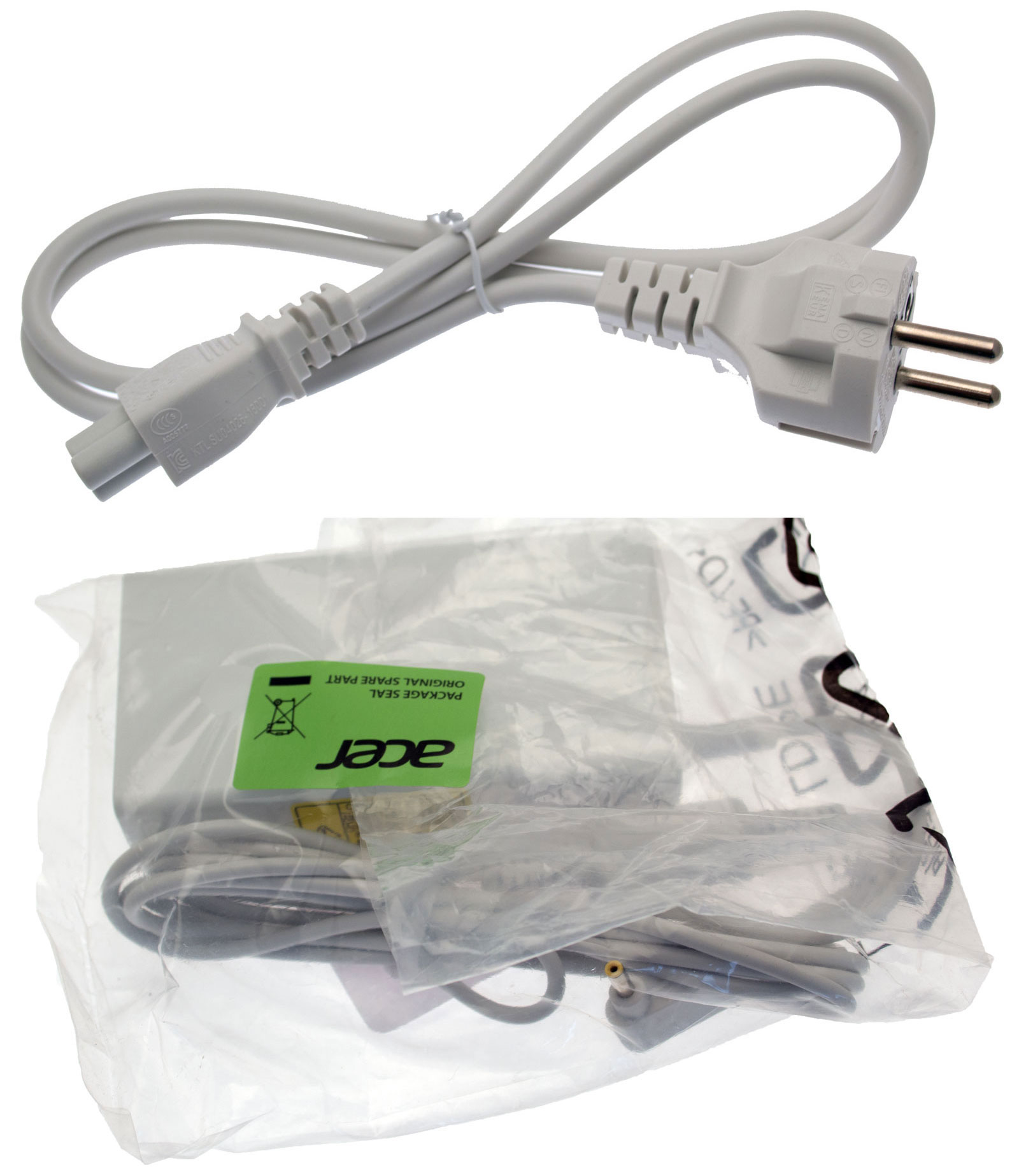 Acer Netzteil / Ladegerät weiß 19V / 3,42A / 65W mit Netzkabel EU Spin 3 SP314-53GN Serie (Original) Acer Netzteil / Ladegerät weiß 19V / 3,42A / 65W mit Netzkabel EU Spin 3 SP314-53GN Serie (Original)