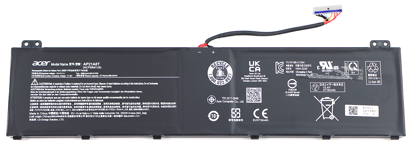 Acer BATTERY.5880MAH.4S1P.90WH.AP21A8T Aspire Nitro 5 AN517-42 Serie (Original)