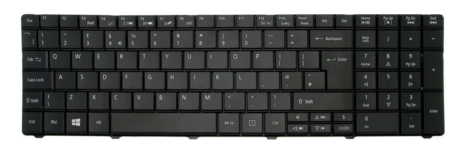Acer Tastatur englisch (GB) schwarz TravelMate 8572TG Serie (Original) Acer Tastatur englisch (GB) schwarz TravelMate 8572TG Serie (Original)
