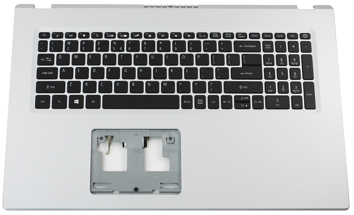 Acer Tastatur US-Int. (US) + Topcase silber Aspire 5 A517-52G Serie (Original)