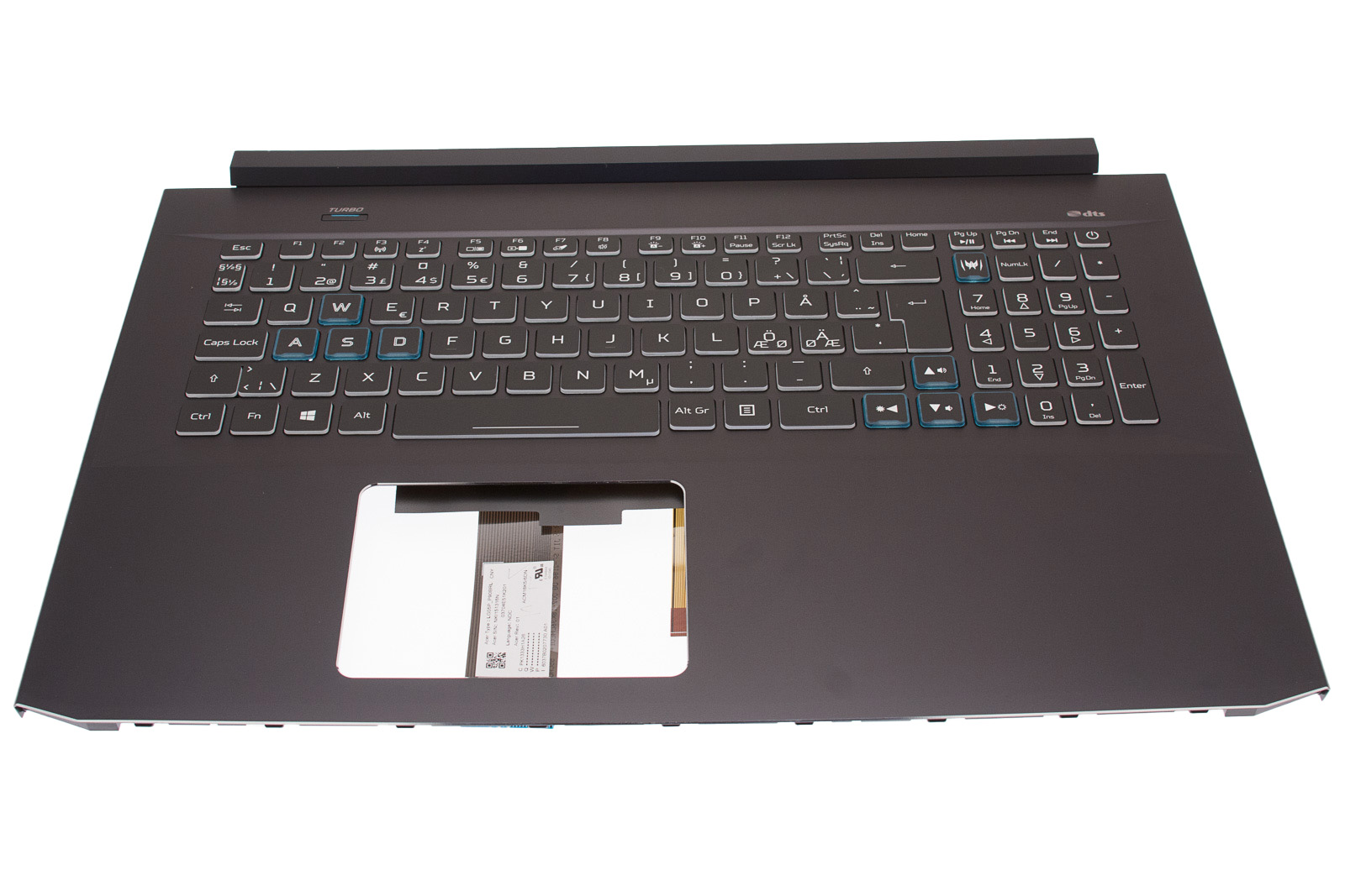 Acer Tastatur beleuchtet skandinavisch (NORDIC) + Topcase schwarz Predator Helios 300 PH317-54 Serie (Original)